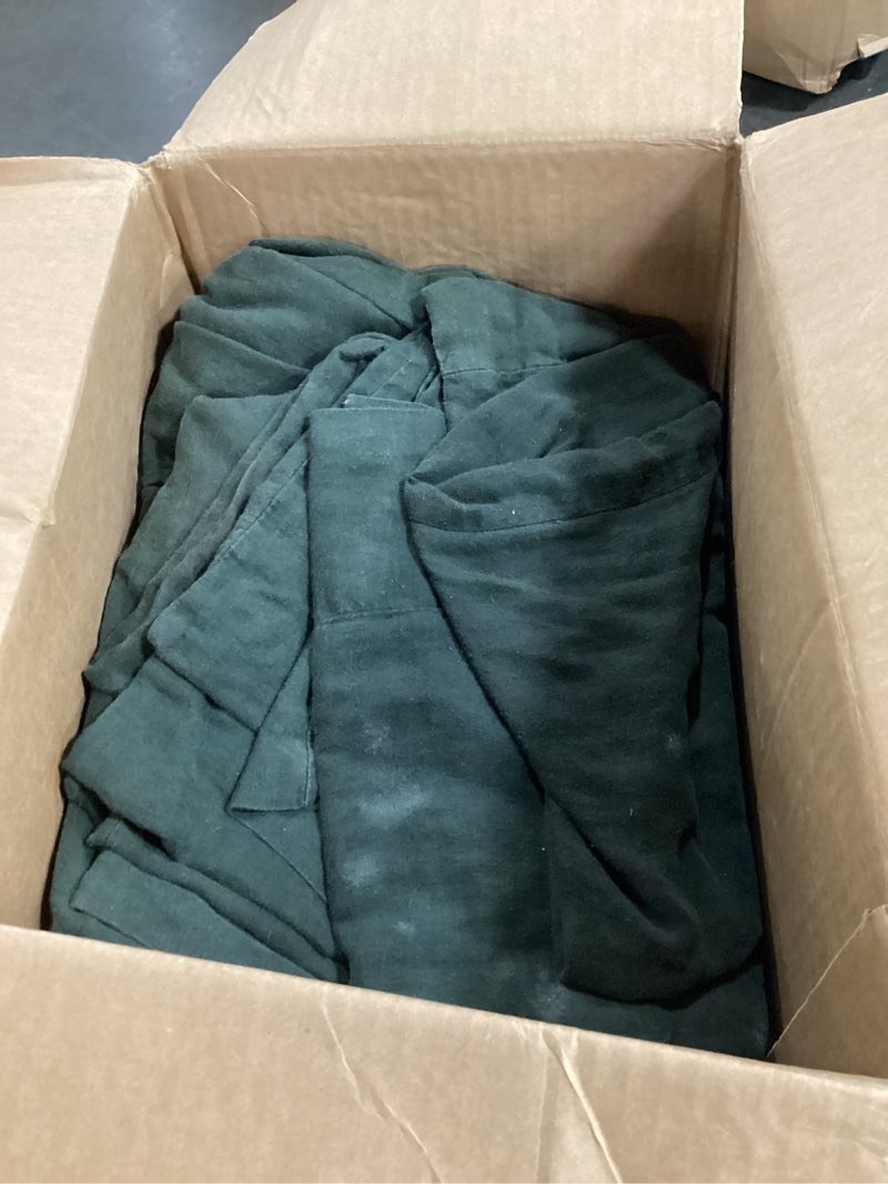 Condition photo showing As Is for european linen sheet set, king, pine