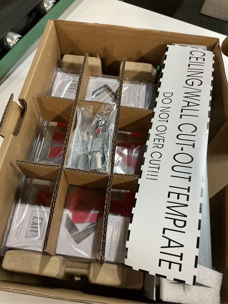 Condition photo showing New/Like New for Qllite LED Exit Sign LED Edge-Lit Exit Sign Emergency Light w/Battery Backup, Recessed Mount Edge, Aluminum Housing, Single Side Clear Acrylic Panel, Red Letters, UL Listed, 120-347V Commercial Use