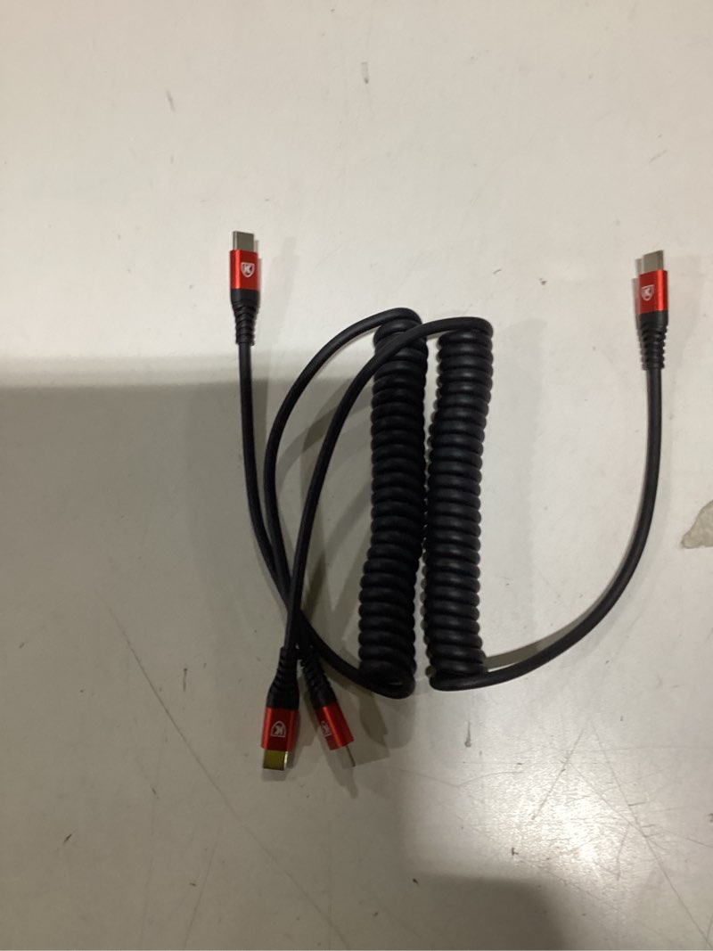 USB C Cable 3ft 2Pack USB C to USB C Charger Cable for Car, Coiled Type C Fast Charging Cable for iP