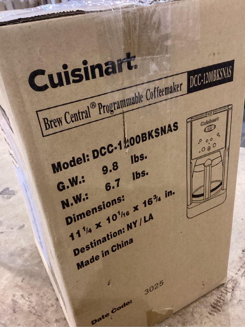 Condition photo showing As Is for cruisinart coffeemaker 