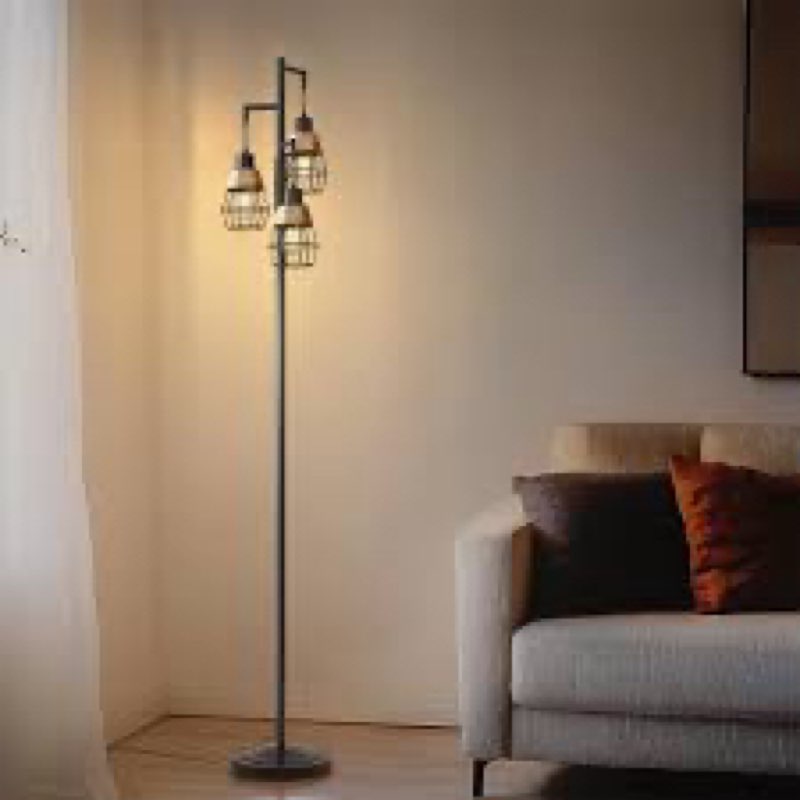 Oneach 68" Floor Lamps for Living Room, Stepless Dimmable Boho Floor Lamp with 3 Bulbs, Tall Farmhou