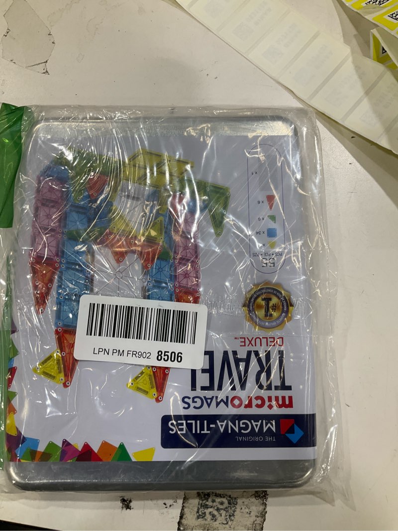 Condition photo showing New/Like New for MAGNA-TILES microMAGS Travel Set Deluxe 55-Piece Magnetic Construction Set, The Original Magnetic Building Brand