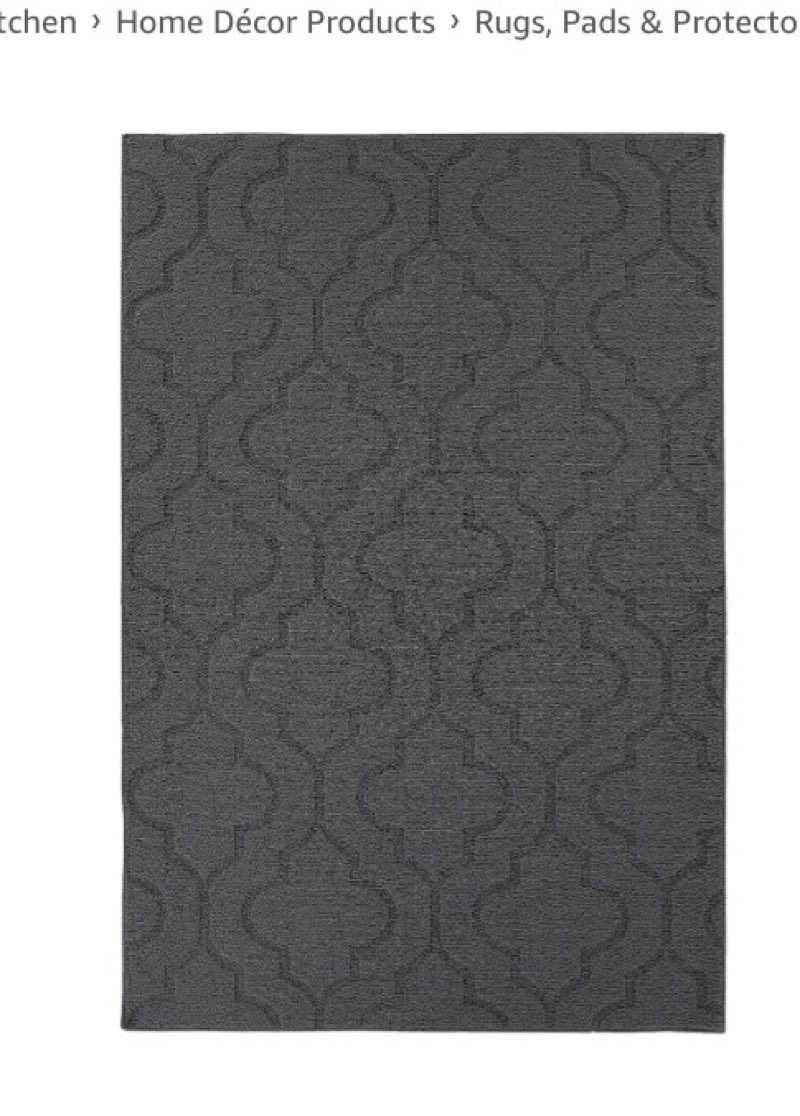 Garland Rug Brentwood Double Quatrefoil Indoor/Outdoor Area Rug, 4-Feet by 6-Feet, Cinder Gray