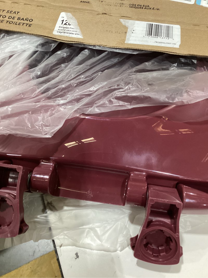 Condition photo showing New/Like New for Bemis Classic Colors Slow Close Toilet Seat, Easy Clean Hinges and Durable Plastic Seat, Made in USA, Elongated, Raspberry Elongated Raspberry
