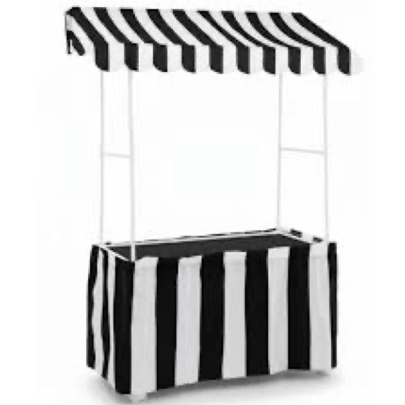 Carnival Tablet Tent Kit Circus Party Decoration Include Tabletop Hut, Tent Canopy, Stripe Table Skirts, Tablecloth for Carnival Party Supplies Decorations(Pink and White)