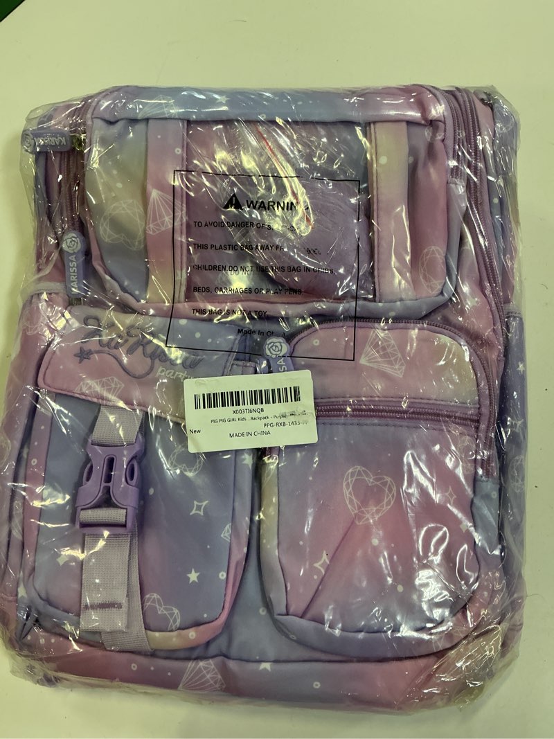 Condition photo showing New/Like New for pig pig girl kids backpack for girls - school bags for middle school students - book bag for elementary primary - kawaii ita backpack - purple