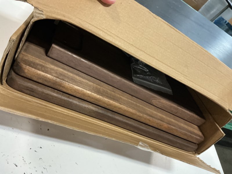 Condition photo showing Good Condition for c table, premium solid acacia wood, adjustble hight and tablet holder, side tabel for sofa and bad walnut medium brown