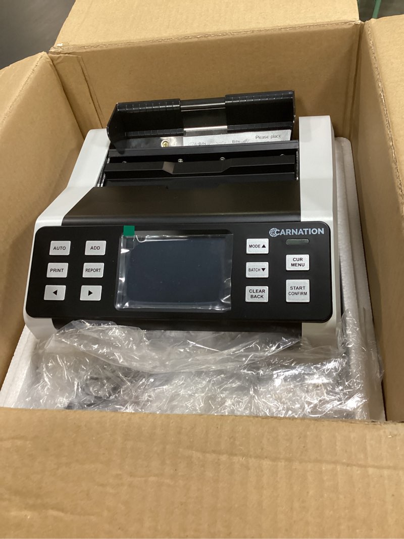 Condition photo showing Good Condition for carnation money counter machine – cash counting & mixed denomination bill counter, portable currency detector, counterfeit bank scanner, dollar sorter for commercial, up to 1200 n/m, uv/mg/mt/ir/cis cn5