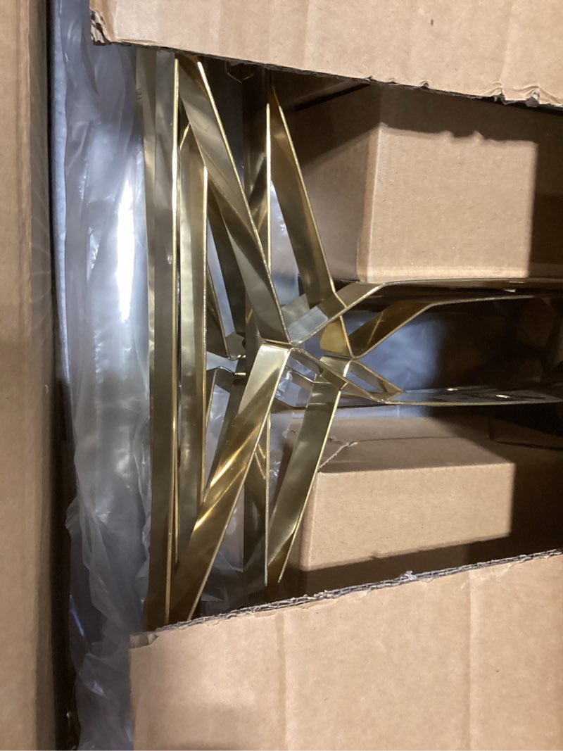 Condition photo showing As Is for Chafing Dishes for Buffet, 4 Pack Chafing Dish Buffet Set, 9QT Elegant Gold Colors Stainless Steel with Folding Frame Chafing Dish Buffet Set, Food Warmers for Parties, Weddings, Holiday, etc 4PCS?1*1*1*1?