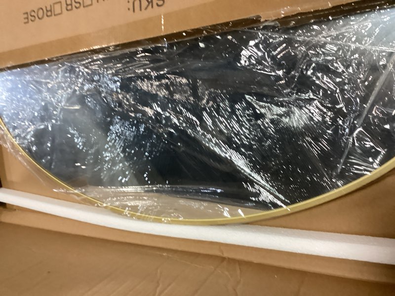 Condition photo showing Good Condition for 20x30 Oval Mirror Round Full Length Wall Mounted Hanging or Against Wall Metal Frame Dressing Make-up Mirrors for Entryway Bedroom Bathroom Living Room 30 20 inch Gold Gold 30"L x 20"W