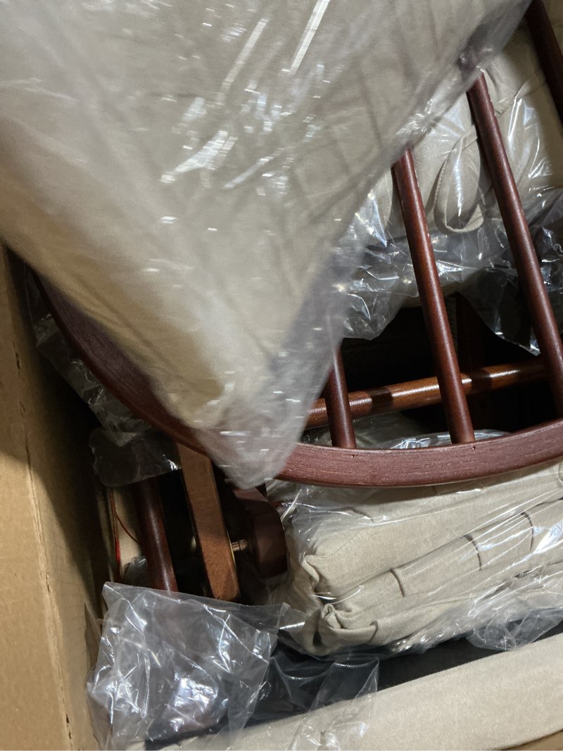 Condition photo showing Good Condition for brisbane cream/espresso solid wood glider and ottoman set