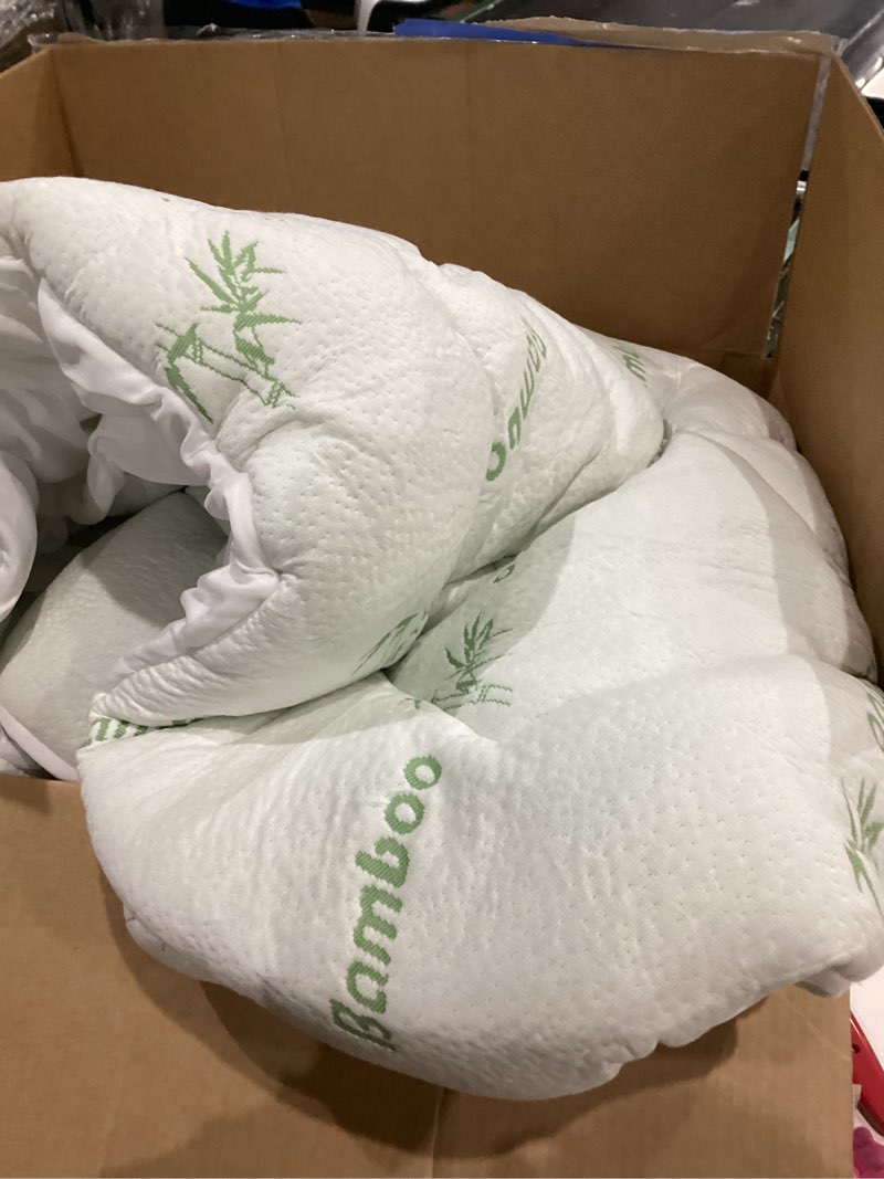 Condition photo showing Good Condition for ultra soft king size mattress topper - viscose made from bamboo pillow top mattress pad for back pain relief - naturally cooling for hot sleepers, green green king