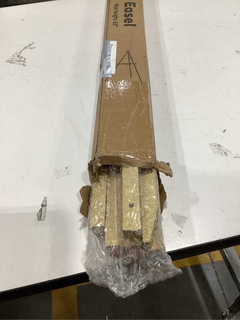 Condition photo showing New/Like New for viswin upgraded 63" gold wooden easel stand for sign, tripod easel for wedding sign stand, welcome board, poster, picture, canvas art easel floor with tray for display & painting