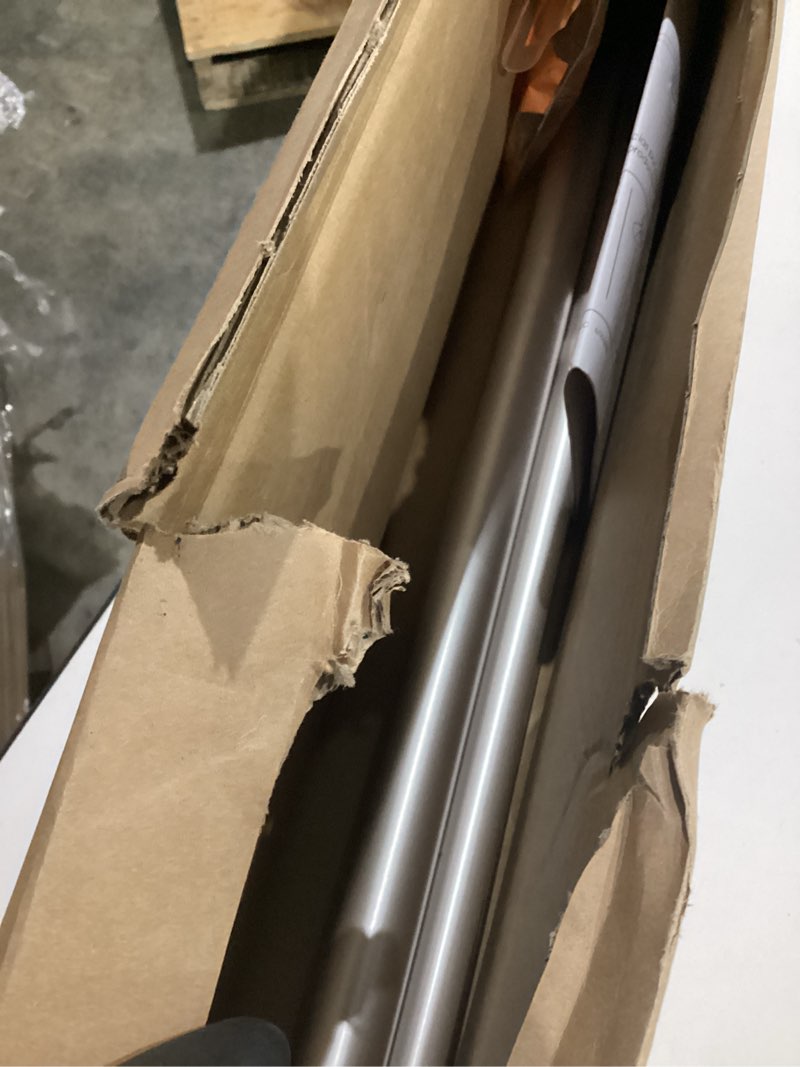 Condition photo showing Good Condition for Zenna Home Curved Shower Curtain Rod, No Drill, 50-72 Inch Adjustable Tension Shower Rod for Bathroom, Rustproof, Non-Slip, Adds Room in Shower, Satin Nickel Satin Nickel 50" to 72"