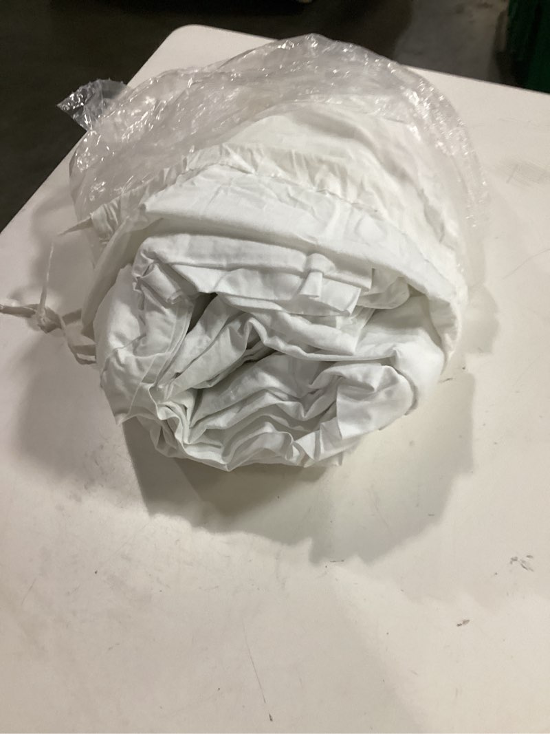 Condition photo showing As Is for classic organic percale duvet cover, twin, white