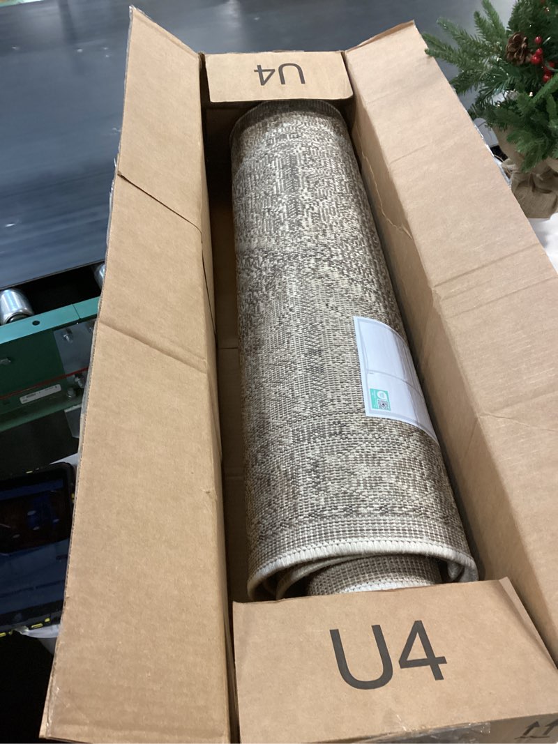 Condition photo showing As Is for nuLOOM 2x10 Becca Traditional Tiled Area Rug, Beige, Faded Transitional Design, Stain Resistant, For Bedroom, Dining Room, Living Room, Hallway, Office, Kitchen, Entryway Beige 2'6" x 10' (Rectangular)