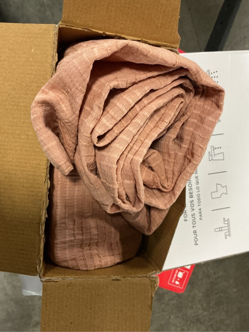 Condition photo showing Good Condition for origin 21 84-in clay light filtering rod pocket curtain panel pair