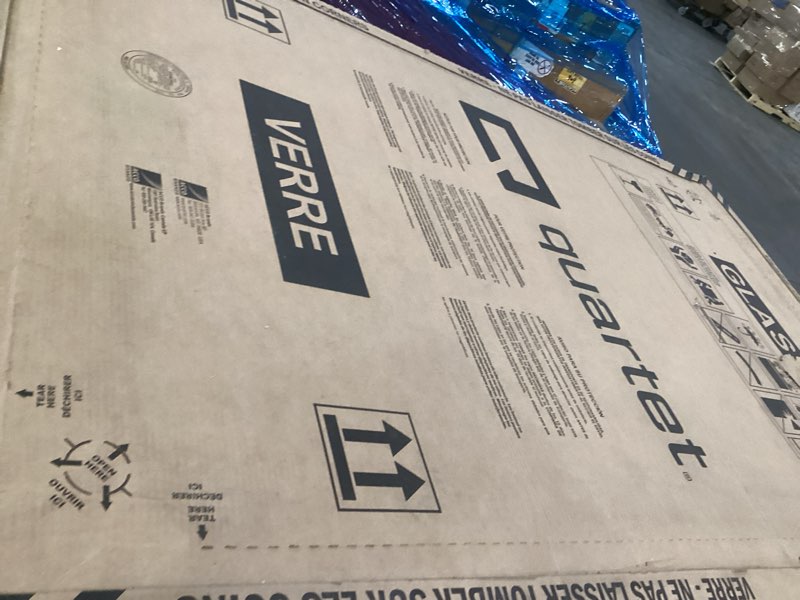 Condition photo showing As Is for Quartet Whiteboard, Glass Dry Erase Board, Magnetic, 6' x 4', Infinity Frameless Mounting, White Surface, Accessory Tray, 1 Dry Erase Marker and 2 Glass Board Magnets (G7248W) White 72"W x 48"H