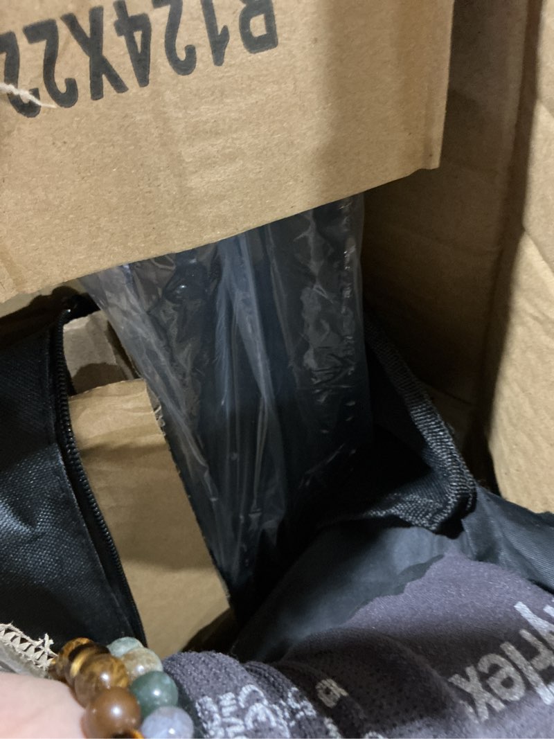 Condition photo showing Good Condition for pipe and drape backdrop stand kit 10x10ft, heavy duty back drop adjustable stand with carry bag, metal background frame for parties wedding birthday decoration photography photo booth video 10x10ft black