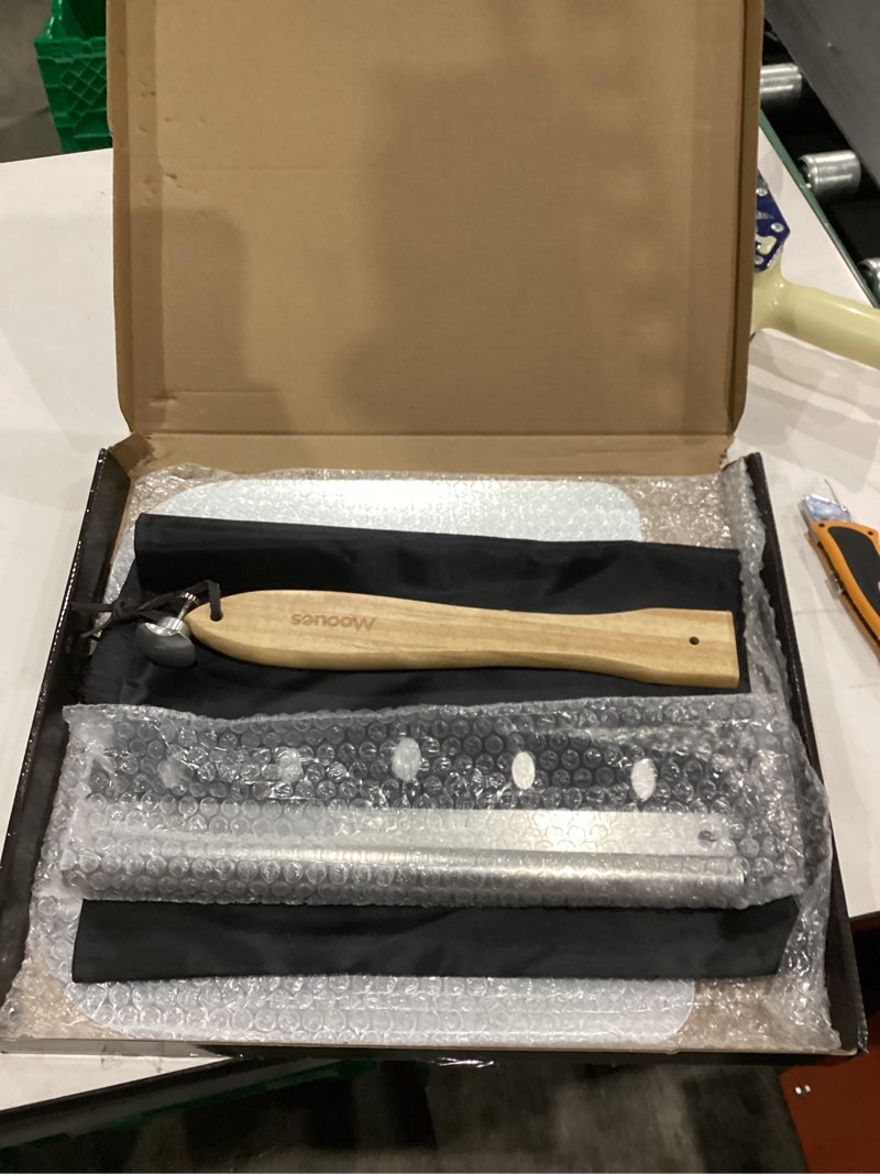 Condition photo showing Good Condition for Pizza Peel Aluminum Pizza Spatula, Metal Pizza Paddle(14inx 16in) with Rocker Cutter Foldable Wood Handle, [Storage bag included], for Family Pizza Oven Baking Pizza, Dough, Bread & Pastry Pizza Peel 14"x 16" with Rocker Cutter