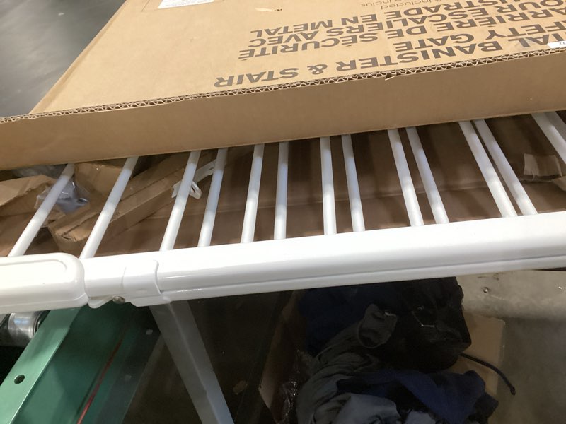 Condition photo showing Good Condition for summer infant metal banister & stair safety pet and baby gate,31'-46' wide, 32.5' tall, install banister to banister or wall or wall to wall in doorway or stairway, banister and hardware mounts -white white baby gate