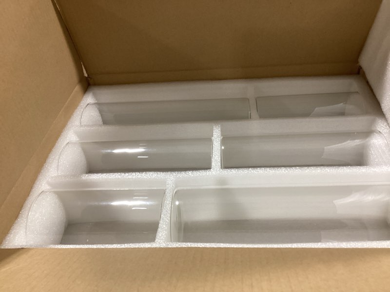 Condition photo showing Good Condition for Hewory Glass Cylinder Vases Set of 12, Hurricane Candle Holders for Pillar or Floating Candles, Tall Clear Vase for Centerpieces, Round Vases for Wedding Anniversary Events Home Table Decor, 5.9in 12 D3.3" x H5.9"