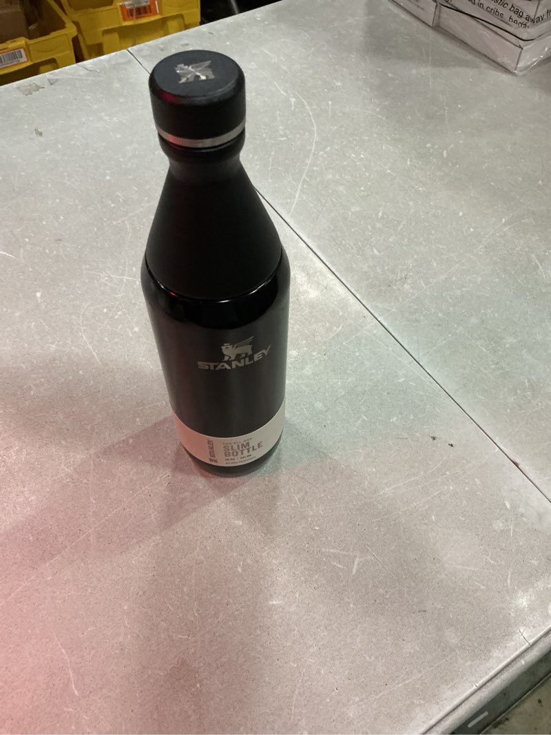 Condition photo showing As Is for stanley all day slim bottle 20 oz | twist on lid with leakproof seal | slim design for travel & gym | insulated stainless steel | bpa-free | black black 20 ounces