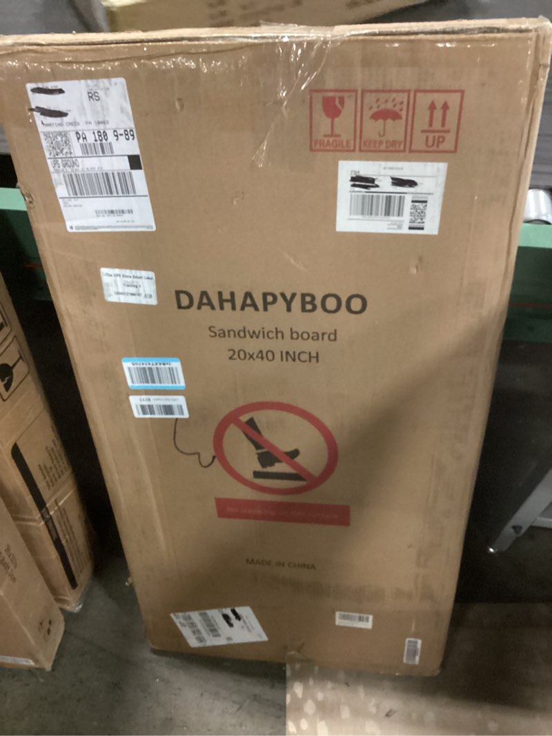 Condition photo showing New/Like New for dahapyboo sandwich board 40"x20" solid pine wood rustic brown,chalk board sign board,sandwich board signs outdoor, chalkboard easel,a frame chalkboard sign brown 20"w x 40"h