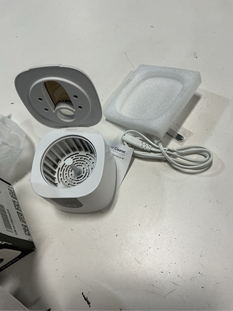 Condition photo showing Good Condition for 45khz ultrasonic retainer denture cleaner machine, fast cleaning for aligners, mouth guards, braces, toothbrush heads & jewelry, 200ml dental cleaning pod, 4 modes & digital timer, white