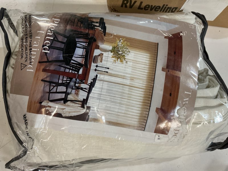Condition photo showing New/Like New for natural pinch pleated linen curtains 84 inch length 2 panels for living room bedroom textured cream ivory birch semi sheer boho neutral back tab pinch pleat hooks rings window curtain 84 inches long natural 40"w x 84"l (pack of 2)