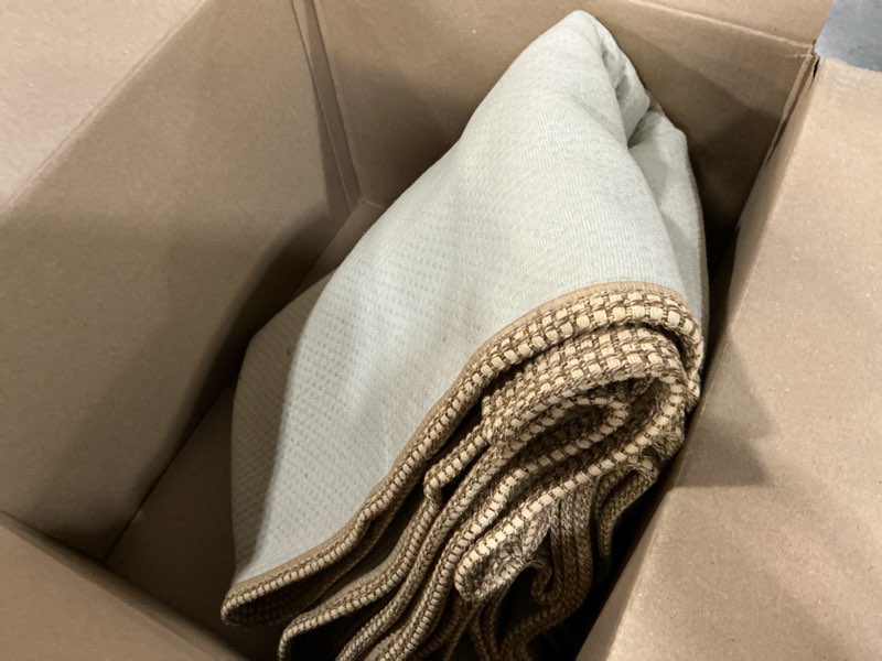 Condition photo showing As Is for KOZYFLY Extra Long Runners for Hallways 2.6x18 ft Washable Kitchen Runner Non Slip Rubber Backed Hallway Rug Cotton Entryway Runner Rug Floor Carpet for Indoor Hall, Kitchen, Stair, Tan/Orange/Brown 2.6' x 18' (31.2"x216") Tan/Orange/Brown