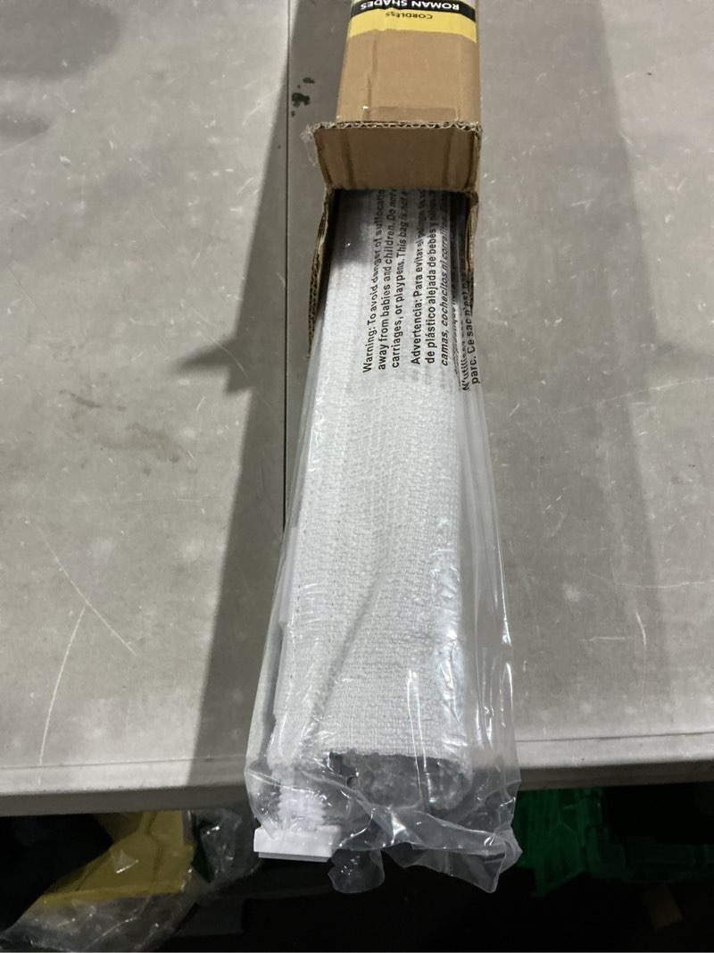 Condition photo showing Good Condition for no tools no drill cordless roman shades for indoor windows 100% blackout, for window size 28" w × 48" h white white 28" w × 48" h