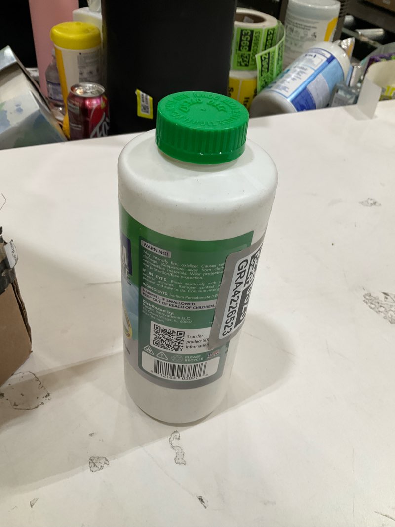 Condition photo showing New/Like New for Sodium Percarbonate (2 lbs) - 100% Pure - Solid Hydrogen Peroxide/Oxygenated Bleach - Multi-Use Cleaner for Home & Laundry - HDPE container w/Resealable Child Resistant Cap 2 Pound (Pack of 1)