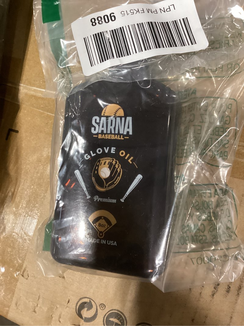 Condition photo showing As Is for sarna baseball glove oil for softball & baseball gloves, 8 oz – lanolin-based formula, helps soften leather & prevents cracking – game-ready glove oil to break in gloves 8oz baseball