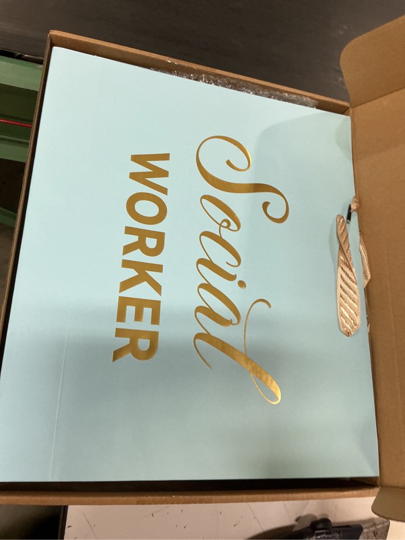 Condition photo showing New/Like New for (photo different color)  eaasty 5 pcs social worker appreciation gifts 18 oz tumbler journal ballpoint pens gift boxes bag thank you gifts for women coworker bsw msw dsw lcsw volunteer office supplies(blue)