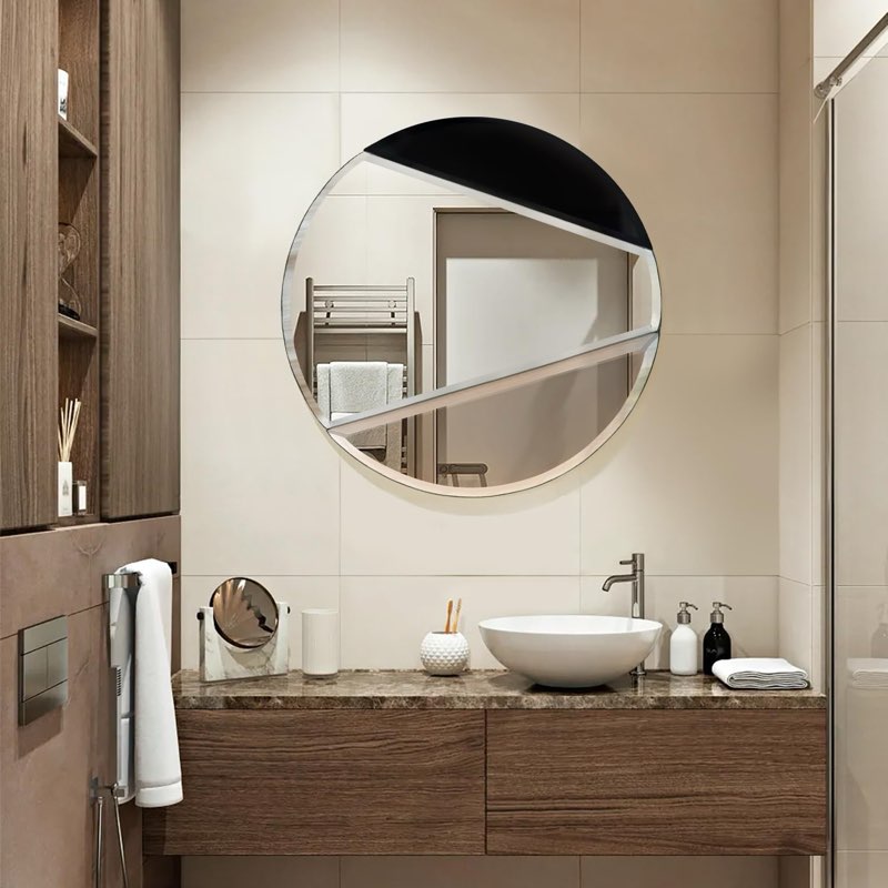 Jeenwur frameless mirror light brown 22.5” 