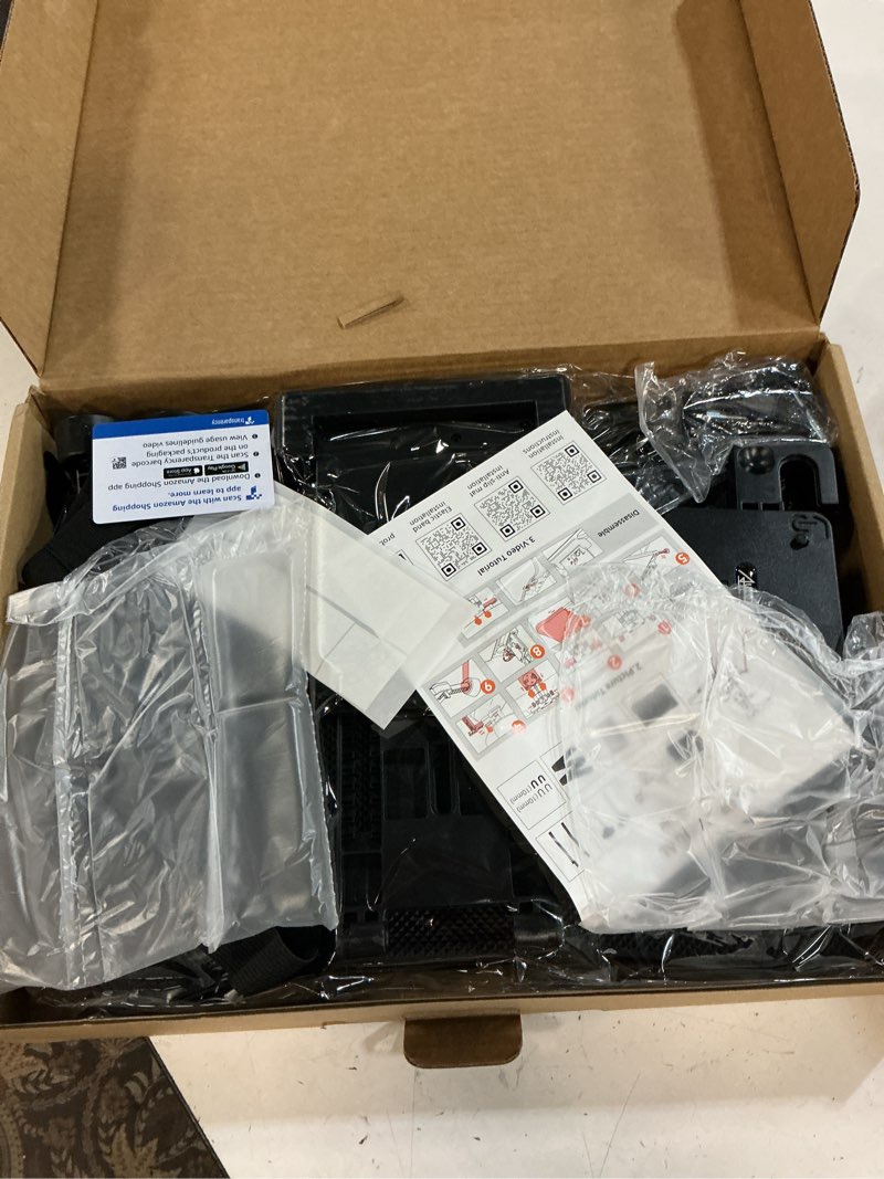 Condition photo showing New/Like New for car back seat tray table, stable foldable auto backseat food trays desk for rear passenger road trip eating & work, multifunctional adjustable travel tray with phone drink holder for laptop ipad car backseat tray table