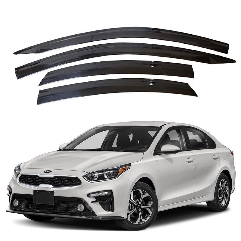 GEARMEISTER Tape-On Rain Guards Fit for Kia Forte 2019-2025 Window Deflector Out Channel Extra Durab