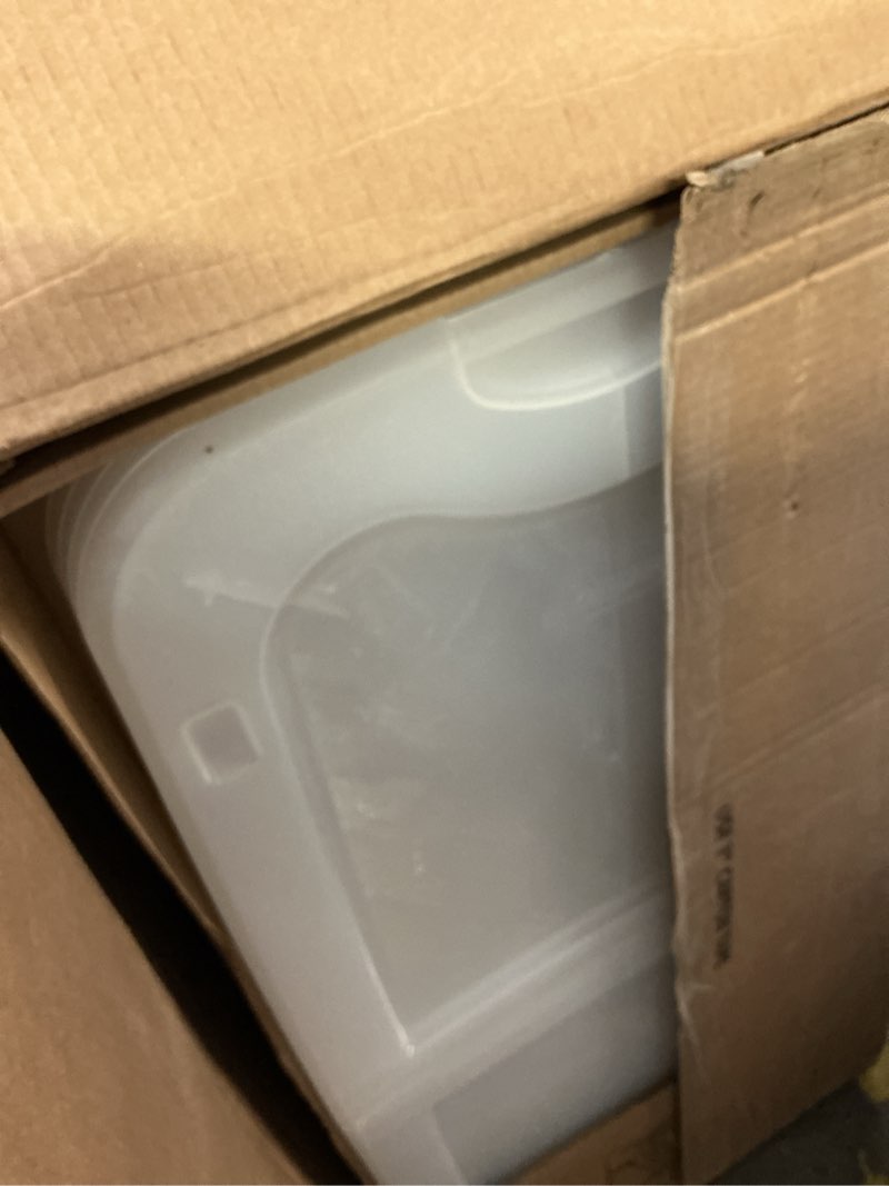 Condition photo showing As Is for sterile storage box 4 pack 66 qt ultra