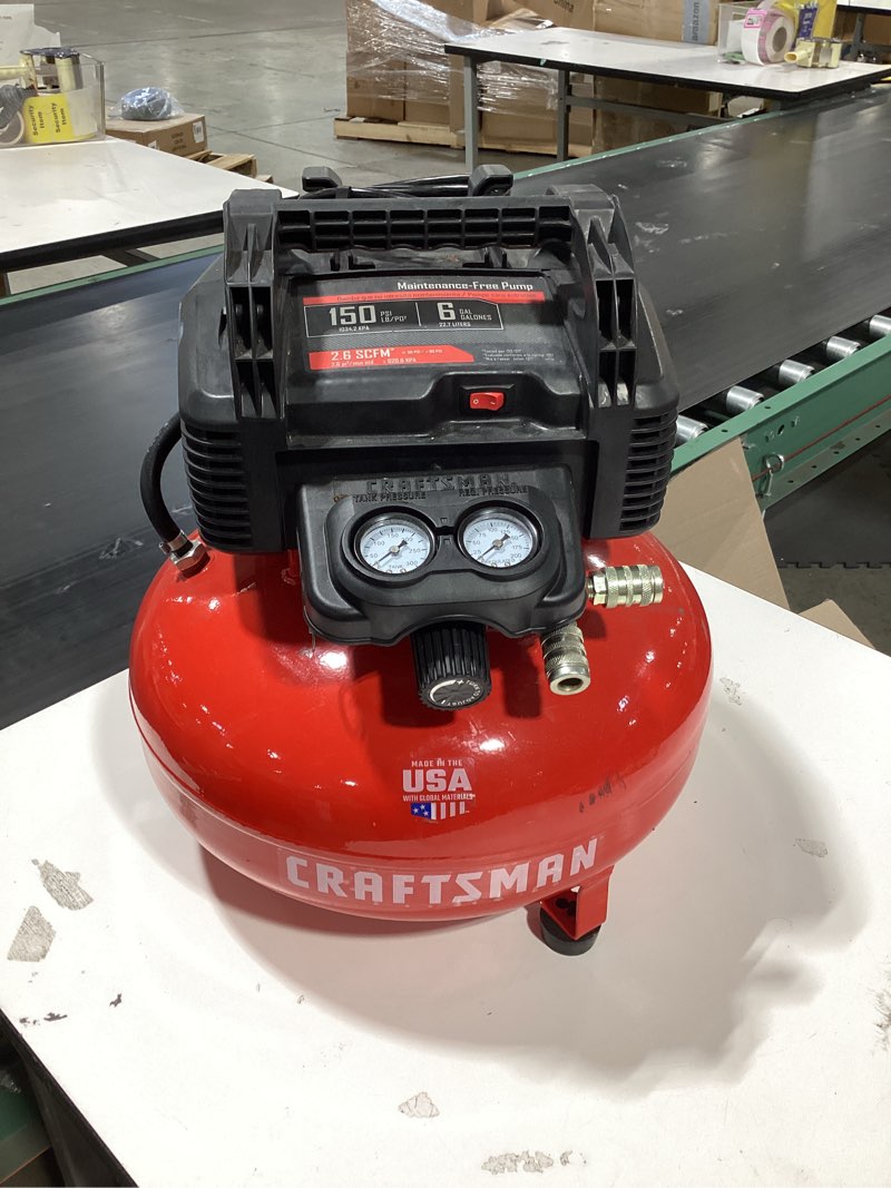 Condition photo showing Good Condition for craftsman 6-gallon portable electric 150 psi pancake air compressor