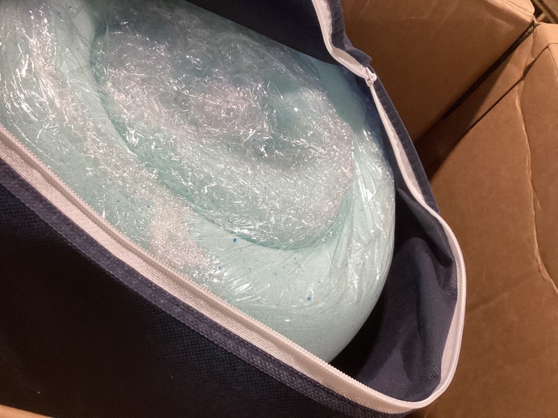 Serta ThermaGel Cooling, Pressure-Relieving Memory Foam Mattress Topper, 3 Inch, Twin Blue