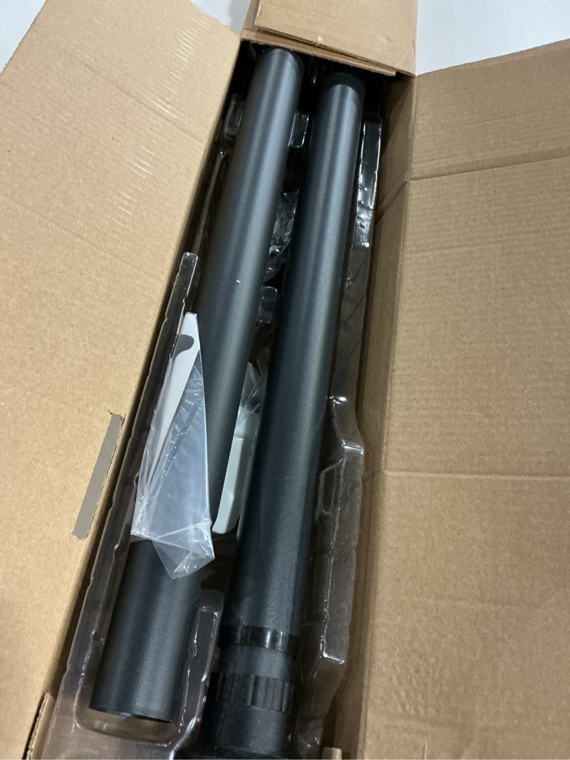 Condition photo showing Good Condition for vailge room divider tension rods, premium curtain tension rods,83-122 inch,no drilling, adjustable large window stall tension pole-black 83-122 inch black