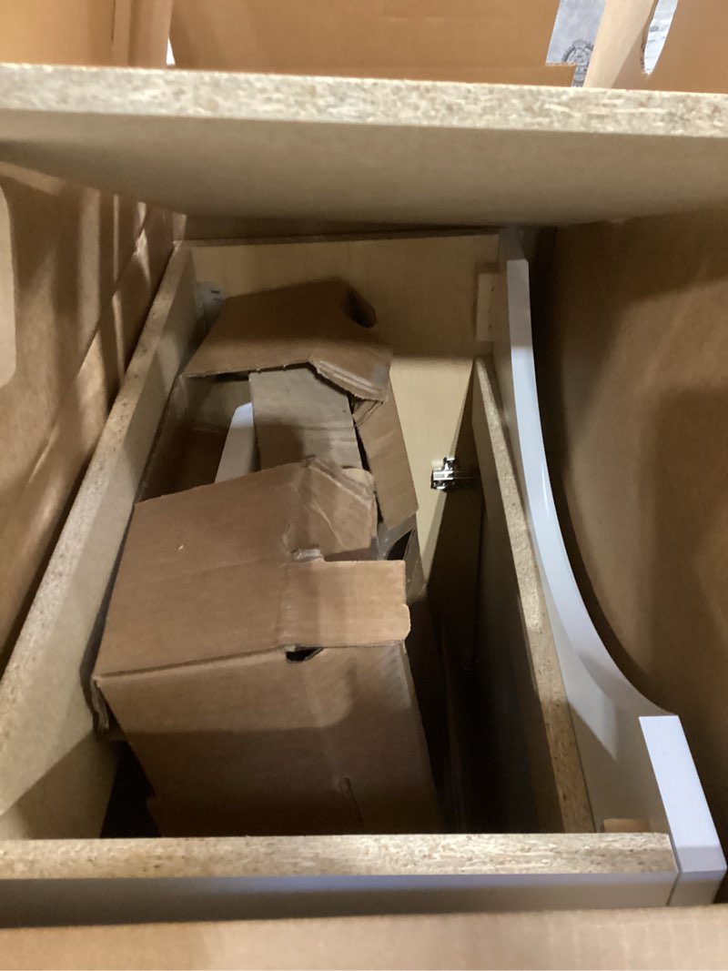 Condition photo showing Good Condition for project source euro 24-in true white single sink bathroom vanity with white cultured marble
