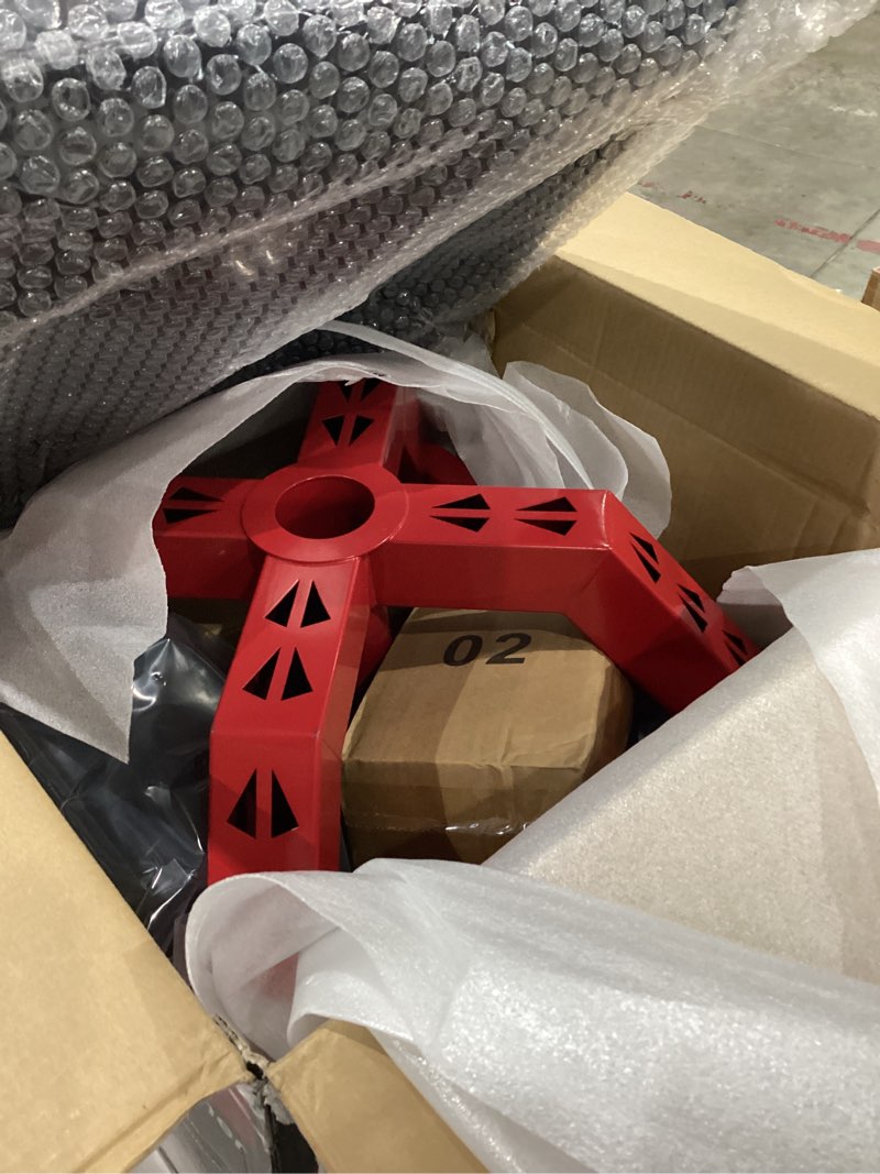 Condition photo showing Good Condition for rolling shop stool for garage with casters, do02-adjustable height 360° swivel shop seat with tool tray storage, 330 lbs capacity padded mechanic stool, magnetic tool hold, heavy duty, red
