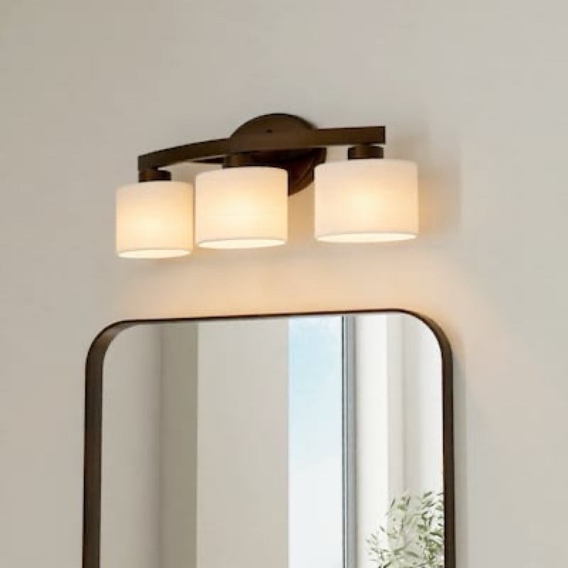 allen + roth 3-light merington aged bronze bathroom vanity light
