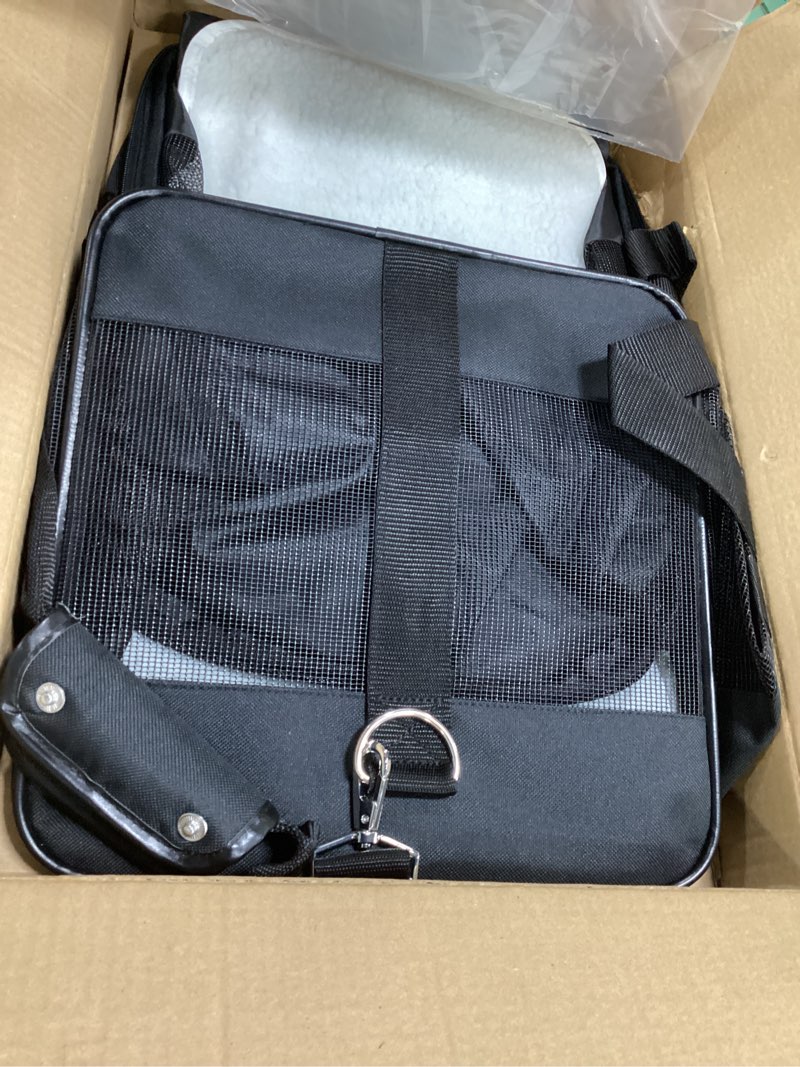 Condition photo showing Good Condition for amazon basics soft-sided mesh pet travel carrier for dog, cat, up to 22 pounds, 19.7" l x 12" w x 12" h, black 20.0"l x 12.0"w x 12.0"h without wheels