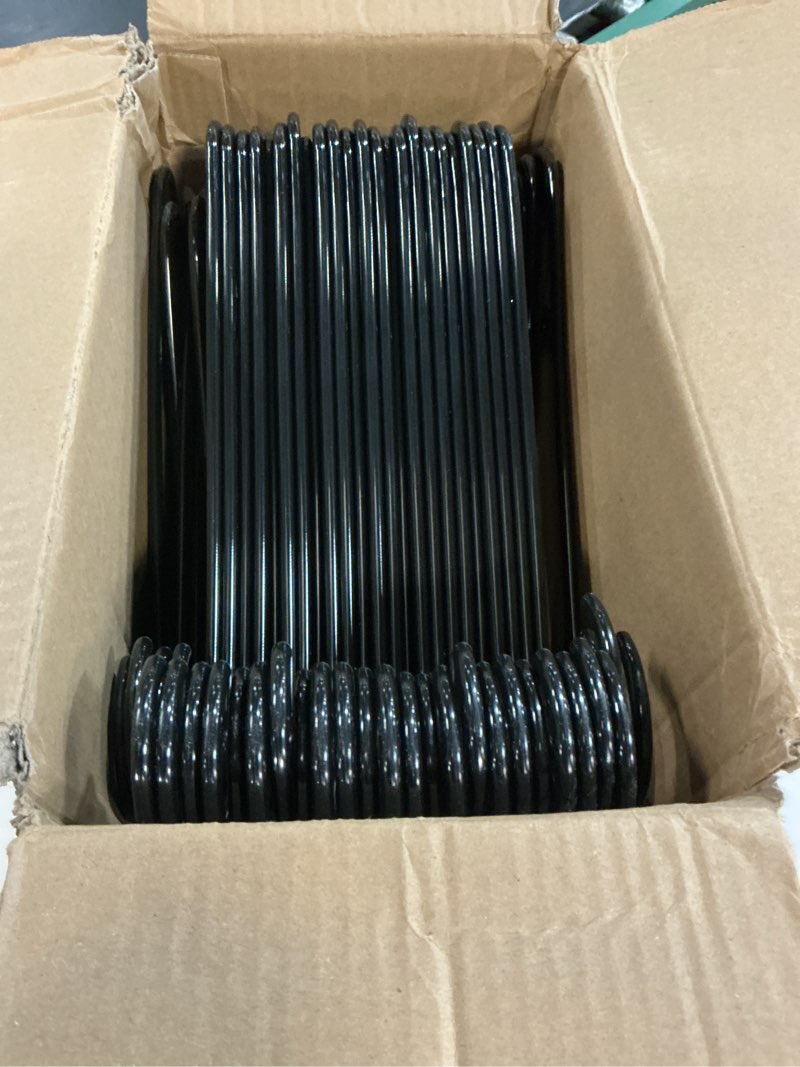 Condition photo showing Good Condition for house day black plastic hangers 60 pack, clothes hangers with non slip hooks, durable & space saving coat hanger, light-weight clothing hanger, perfect closet organizer for everyday use 60 pack black
