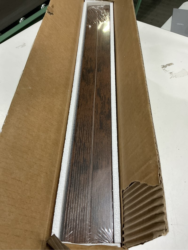Condition photo showing New/Like New for BAYKA Floating Shelves, 22.5 inches Rustic Wood Wall Shelves for Bathroom?Bedroom, Living Room, Kitchen & Book, Hanging Display Decor Organization Shelf with 22 lbs Capacity (Rustic Brown) B. Rustic Brown - Americana Farmhouse Style 22.5inches