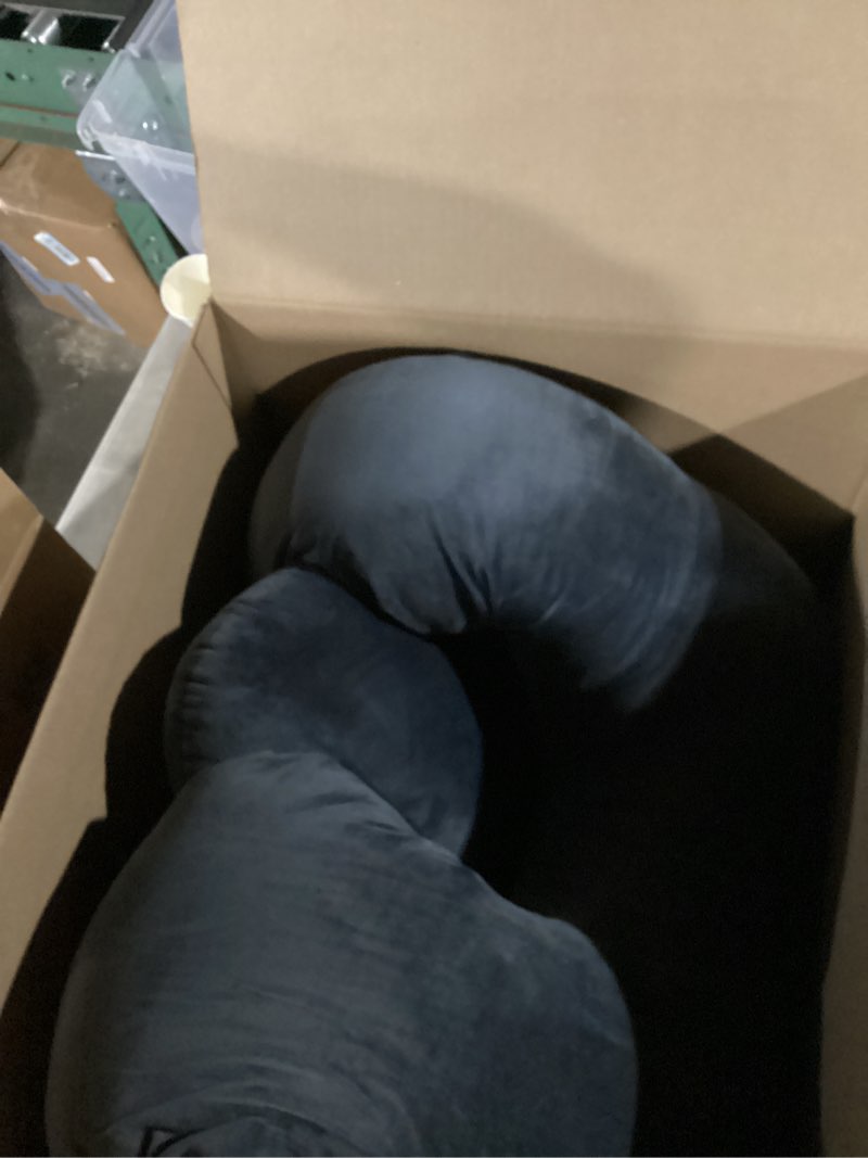 Condition photo showing Good Condition for pregnancy pillow, full body 57 inch maternity pillow with removable washable cover - sleep support for legs, back, neck, shoulder, hips, belly for pregnent women, black grey velvet cover black-grey velvet
