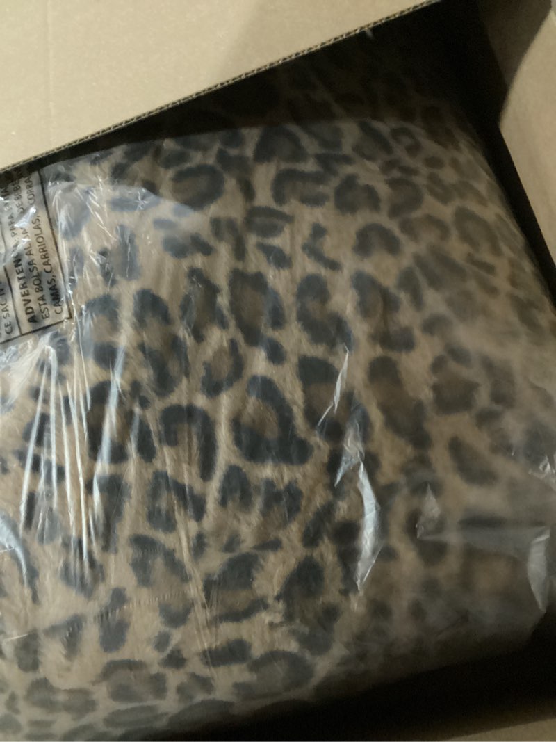 Condition photo showing New/Like New for juicy couture faux fur leopard backrest pillow - 30"x17" supportive bed rest pillow for reading, gaming, or relaxing